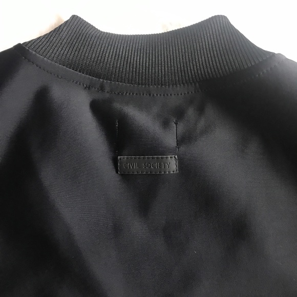 Civil Society Zip Up Bomber Track Jacket Men’s XL Black Gray Contemporary - Picture 10 of 13